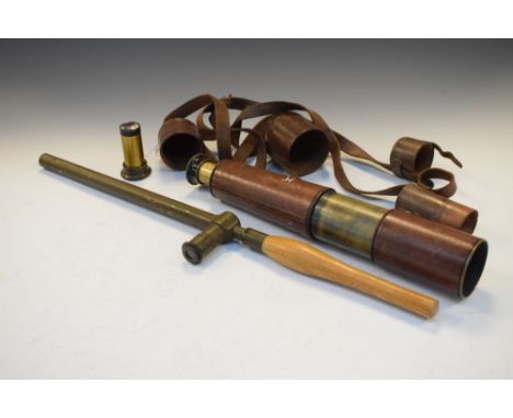 Military periscope, First Word War field telescope stamped T.T &amp; H Ltd, 1918 number 30568 with spare eye piece  