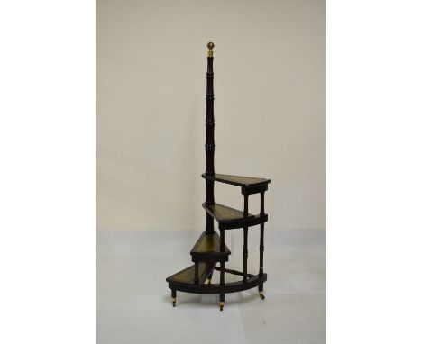 Reproduction mahogany library step, 169cm high  