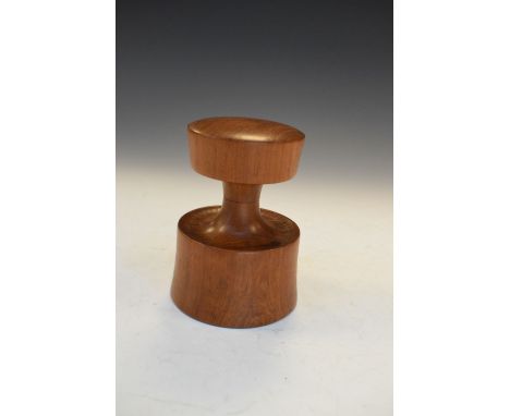 Jens Quistgaard teak pepper mill having Peugeot grinder, 13cm high  