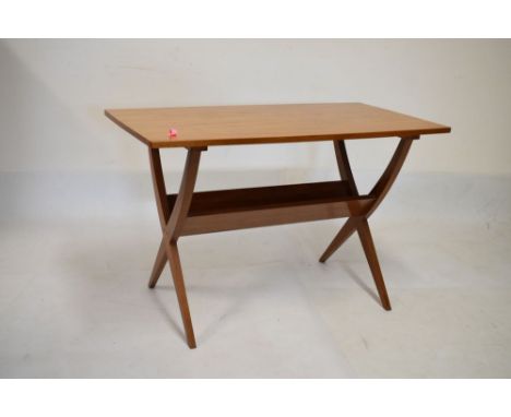 Mahogany occasional table with book trough under shelf, 104cm x 55cm x 67cm high  