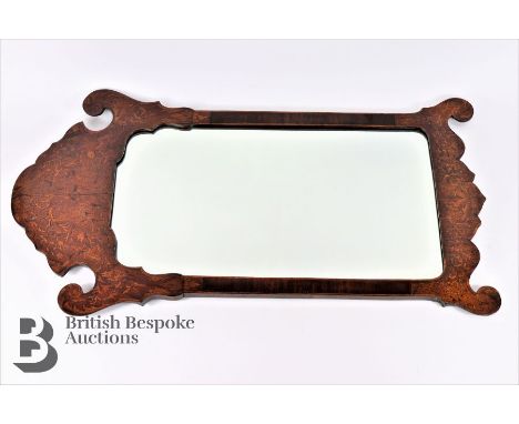 Georgian hall mirror, having decorative foliate inlay, approx 48.5 w x 89 h cms.January Antique and Collectable Sale 27/01/20