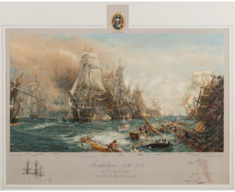 After William Lionel Wylie - Trafalgar, 2:30PM,:-coloured print published by Bemrose & Sons Ltdsight size 59 x 84cm.
