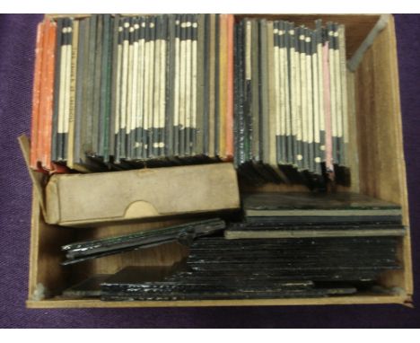 A collection of glass plate negatives  and diapositive lantern slides of microscope specimens and other scientific subject ma