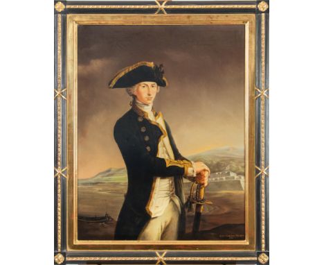 After John Francis Rigaud oil on canvas portrait of Nelson as a young officer73cm x 57cm.