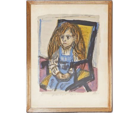 Dix, Otto (1891 Untermhaus bei Gera - Singen 1969) "Sitzendes Kind". Farblithographie/Van Gelder (gebräunt, fleckig), re. u. 