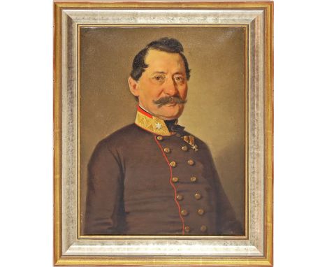 Bobleter, Franz Xaver (1800-1869) Brustportrait eines Offiziers in Uniform. Öl/Lwd. (Retuschen), re. u. sign. und dat. 1857. 
