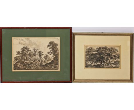Kolbe, Carl Wilhelm der Ältere, auch "Eichen-Kolbe" (1759 Berlin - Dessau 1835) Zwei Radierungen: "Waldlandschaft. Im li. Vor