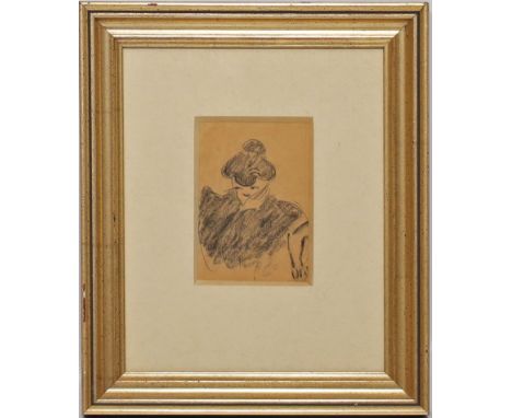Zille, Heinrich (1858 Radeburg - Berlin 1929) Frauenportrait. Kohlezeichnung (l. Altersspuren, nicht ausgerahmt), u. monog. "