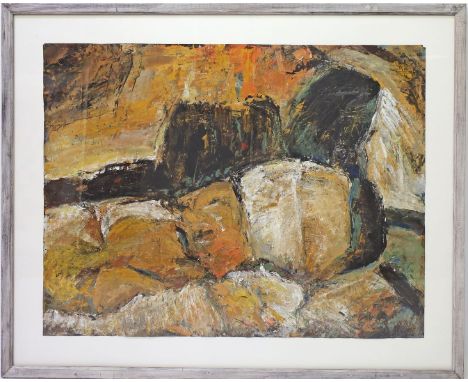 Reinken, Wolfgang (geb. 1942 in Reppen/Weststernberg) Les Beaux. Acryl/Karton, re. u. sign. und dat. 1988, ca. 89,5x 119 cm, 