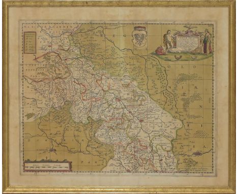 Pitt, M./S. Swart (um 1680) Kolorierte Kupferstichkarte "SILESIAE DUCATUS", so in der Platte betitelt. Starke Altersspuren. 3
