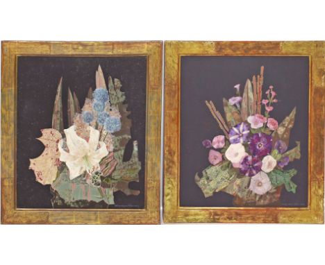 Ackermann, Rudolf Werner (1908 Barmen - Düsseldorf 1982) Zwei Blumenstillleben "Petunien" und "Lilien mit Silberdisteln", so 