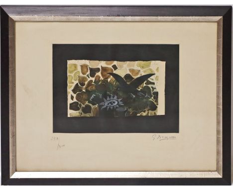 Braque, Georges (1882 Argenteuil - Paris 1963) "Le nid vert" (Das grüne Nest bzw. Der Vogel und sein Nest). Farbradierung, re