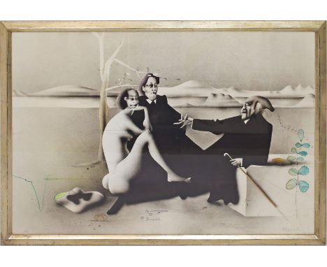Wunderlich, Paul (1927 Eberswalde- St.-Pierre-de-Vassols 2010) "Déjeuner sur l'herbe I" (1977). Farblithographie, re. u. mit 