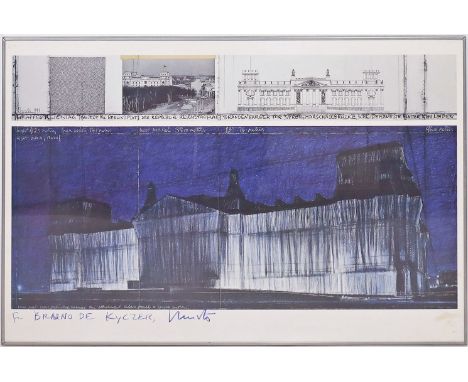 Christo (1925 Gabrowo/Bulgarien - New York 2020), eigentlich Christo Wladimirow Kawaschenew "Wrapped Reichstag". Farboffset (