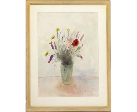 Mühlenhaupt, Kurt (1921 Klein Ziescht - Bergsdorf 2006) Blumenstillleben "Blumen der Serra", so betitelt. Aquarell/Papier, re