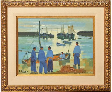 Parrens, Louis (1904 Frankreich 1993) Im Hafen von "LESCONIL (finistère sud)", so verso betitelt und sign. Öl/Lwd., li. u. si