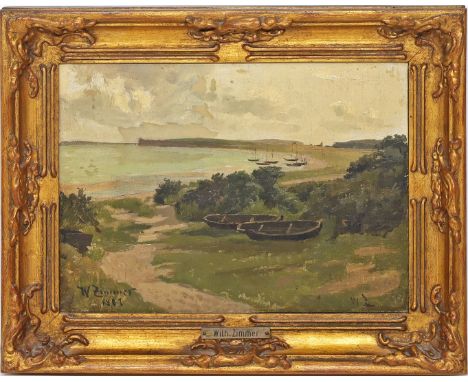 Zimmer, Wilhelm Carl August (1853 Apolda - Reichenberg 1937) Osteseeküste auf Rügen: "Südstrand i. Göhren", so verso mit Fede