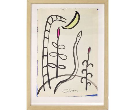 Gustavo (geb. 1939 in Cartagena - lebt und arbeitet auf Mallorca), eigentlich Gustavo Penalver Vico Ohne Titel. Aquarell, mit