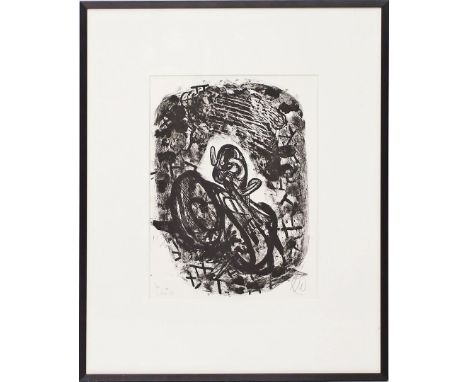 Lüpertz, Markus (geb. 1941 Reichenberg) Ohne Titel. Lithographie/Velin, re. u. mit Bleistift monog. und li. u. von fremder Ha
