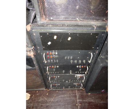 A pair of Wharfdale Pro PA speaker cabinets. This lot contains untested or unsafe electrical items. It is supplied for scrap 