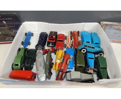 A Dinky Armstrong Siddeley limousine, light blue and black, circa 1937-40, No 36A, Speed of the Wind racing car 23a, Silver T