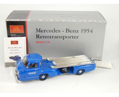 A CMC die cast model of a Mercedes-Benz 1954 Renntransporter, exclusive model, scale 1:18, no. M-036, boxed.