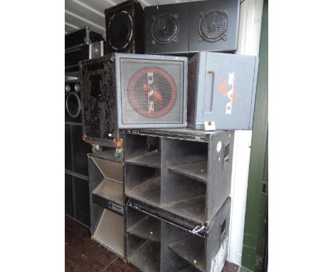 A selection of speaker enclosures, including DAS PV, Stag, etc, (8 units). This lot contains untested or unsafe electrical it