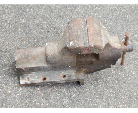 A metal workers bench vice.