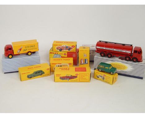 Atlas replicas of Dinky Supertoys, comprising a Leyland Octopus Tanker-Esso, another, Guy Van Heinz, Bedford T K Tipper, Thun