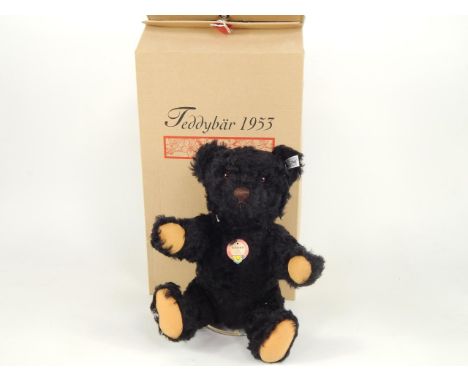 A Steiff replica model of a 1953 black teddy bear, limited edition 3000, 408519, circa 2004, boxed.