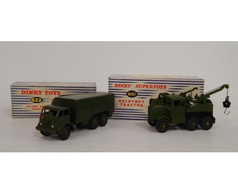 A Dinky Recovery Tractor No 661, and a 10-Ton Army Truck No 622, both boxed, (2).