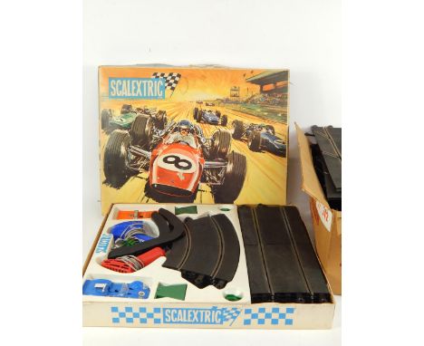 A Scalextric Sports 31 set, boxed and sundry track.