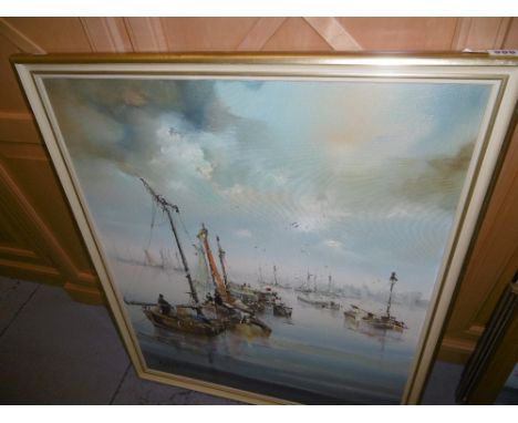 FRAMED OIL ON CANVAS, SEASCAPE