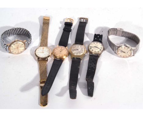 Mixed Lot: six gents wrist watches to include a Timex, a Smith Empire, and a Saxon, all (a/f)
