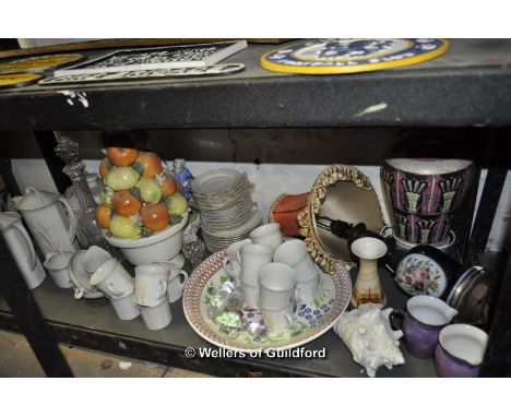 Shelf of assorted china and glass