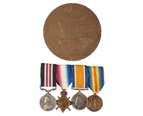 A MILITARY MEDAL 1914/15 TRIO & PLAQUE TO PTE J MCDOUGALL SEAFORTH HIGHLANDERS. Military Medal, correctly impressed S-2901 A 