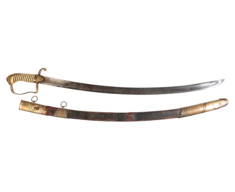 A GEORGIAN LIGHT CAVALRY OFFICER'S SABRE with a curved blade and backstrap engraved "J.J. Runkel Solingen" and Royal Arms Cro