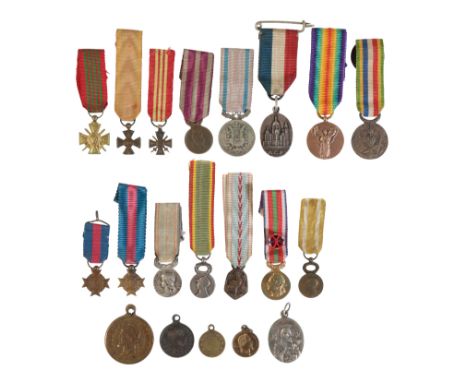 FRANCE. A COLLECTION OF MINIATURE MILITARY AND CIVIL AWARDS France. Medal for Victory at Solferino, 1859;France. Medal for Vi