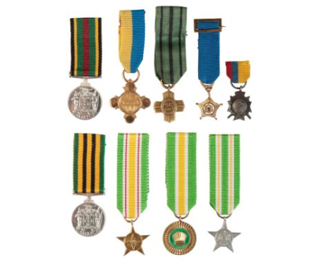 CENTRAL AND SOUTH AMERICA. A COLLECTION OF MINIATURE ORDERS AND MEDALS Chile. Military Decoration for 20 years' Service (Cond