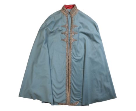 AN ITALIAN OFFICER'S CAPE circa 1944, believed to have been worn by Mrs Diana Lane, complete with a photograph of her wearing