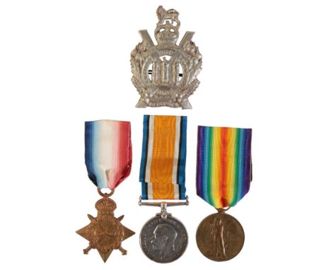 A 1914/15 TRIO TO PTE SHEPHERD 1ST KINGS OWN SCOTTISH BORDERERS 1914/15 Star correctly impressed, 13749 Pte W J Shepherd K O 