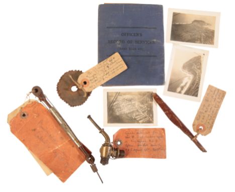 PARTS OF GREAT WAR BRITISH AND GERMAN AIRCRAFT COLLECTED BY SIR  FENTON GEORGE HORT 7TH BT With Officers record of Service bo
