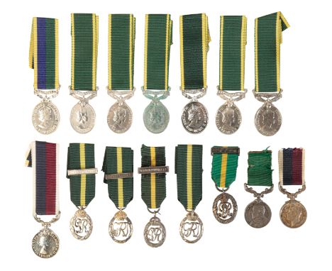 A COLLECTION OF MINIATURE TERRITORIAL DECORATIONS AND MEDALS Volunteer Force Long Service Medal (India), Edward VII issue, 19