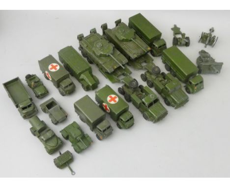 A quantity of unboxed and playworn military-related die-cast vehicles, to include Matchbox; No. K-117 SP Hawk Launcher, Dinky