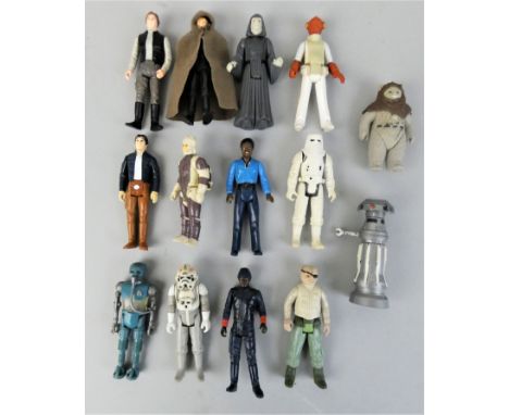 A collection of fourteen early 1980's Lucasfilm Star Wars figurines, to include Han Solo (Bespin), 2-1B Medical Droid Lando C