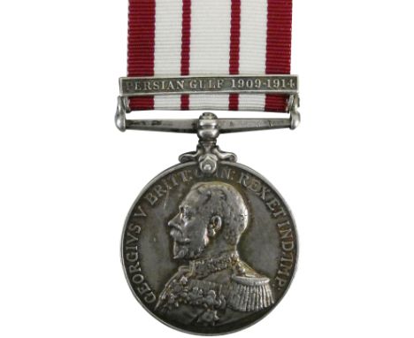 A Naval General Service medal, with Persian Gulf 1909 - 1914 bar, named to 229801 P. M. Hornby LG. SIG. HMS Fox.