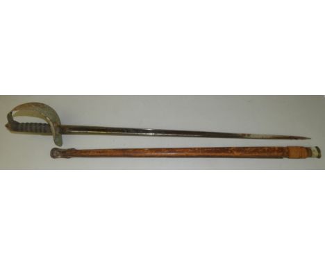 A dress sword by Henry Wilkinson, Pall Mall London, having a straight single fullered blade (82.5cm) engraved with the George