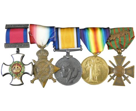 A group of medals to Lt. Commander Gray RNR, George V Distinguished Service Order (DSO), 1914/15 Star, War Medal and Croix de