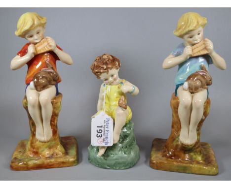 Two Royal Worcester porcelain figurines, 'Peter Pan' modelled by F Gertner shape No. 3011 together with Royal Worcester 'Frid