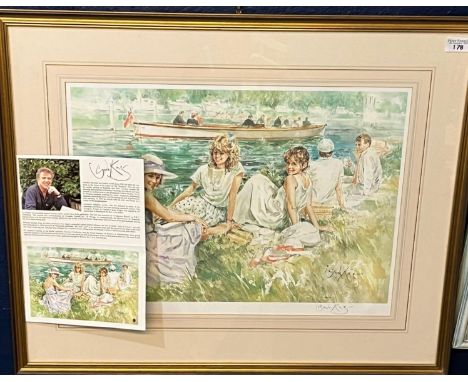 After Gordon King (British 20th century), 'Regatta Afternoon', limited edition coloured print No. 352/575, signed in pencil b